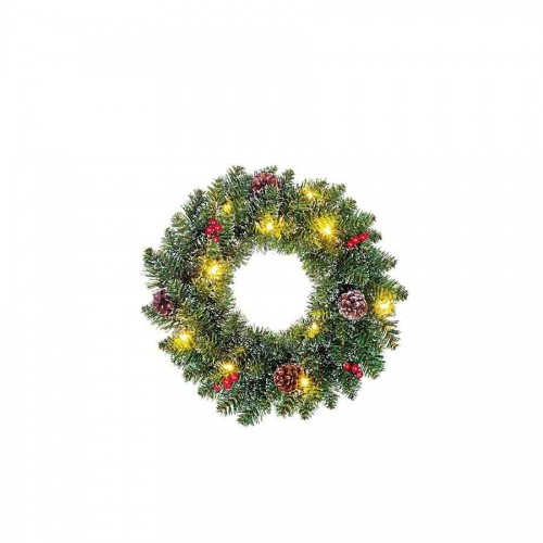 Creston wreath led battery operated green 10L TIPS 72 - d35c