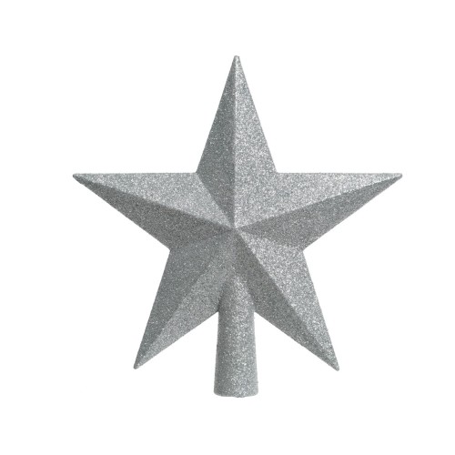 Treetopper shatterproof glitter silver