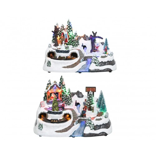 LED scenery polyresin village steady BO indoor 2ass