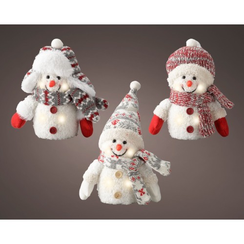 LED figure pvc snowman steady BO indoor 3ass