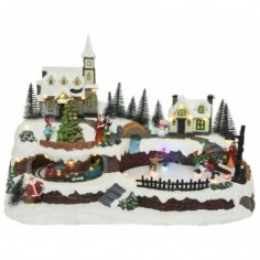 LED scenery polyresin village steady indoor