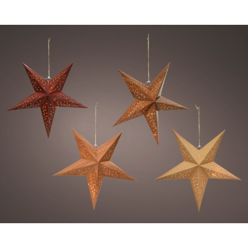 LED window decoration paper star steady BO indoor 4ass