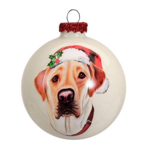 Bauble glass glanz dog 4ass Border...