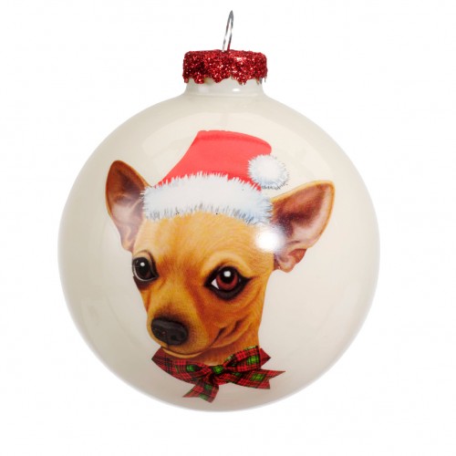 Bauble glass glanz dog 4ass Chihuahua