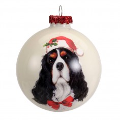 Bauble glass glanz dog 4ass...