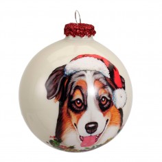 Bauble glass glanz dog 4ass