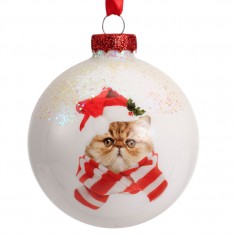 Bauble glass cat face...