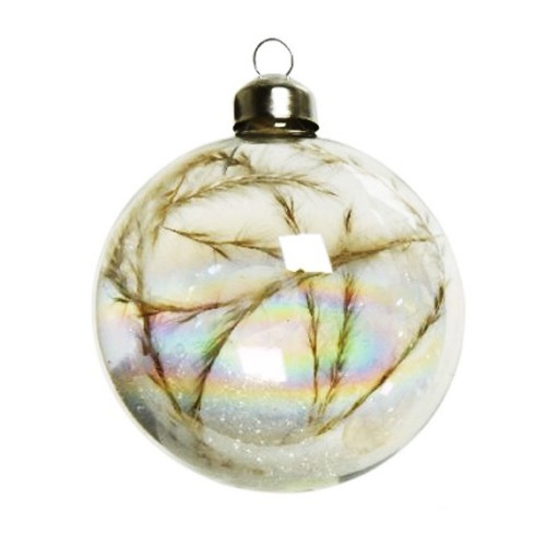 Bauble glass iridescent dried...