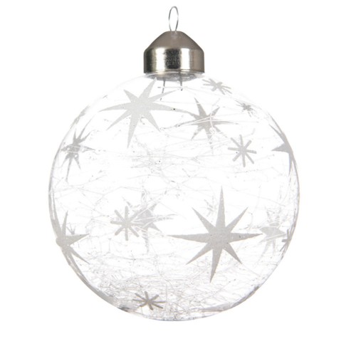 copy of Bauble glass white glitter