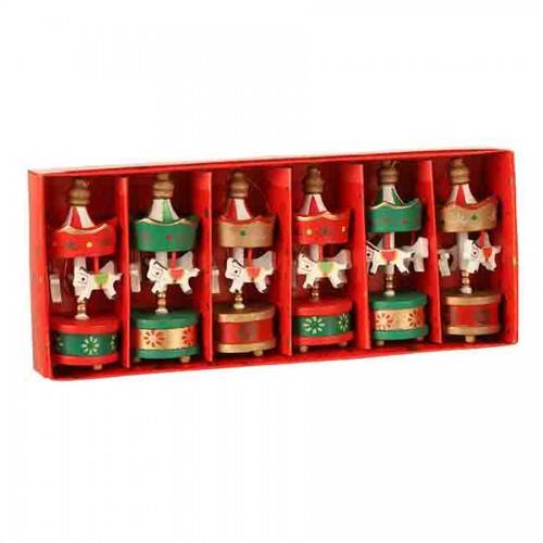 Ornament carrousel red 6 pieces