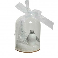 Ornament glass bow penguin...