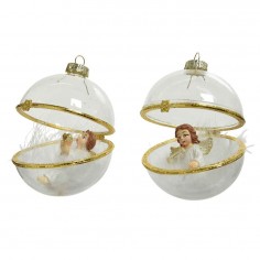 Bauble glass angels gold rim