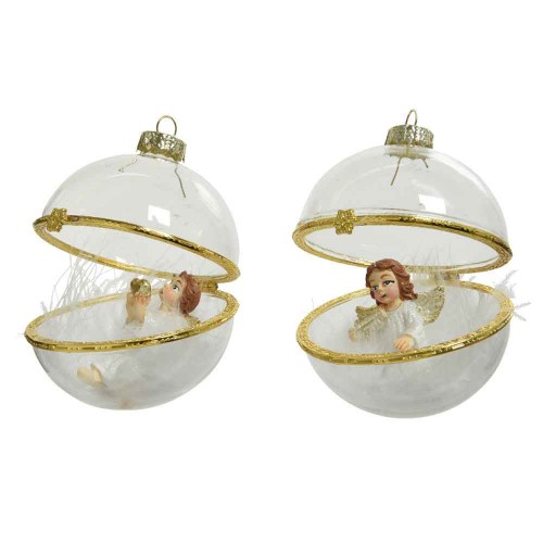 Bauble glass angels gold rim