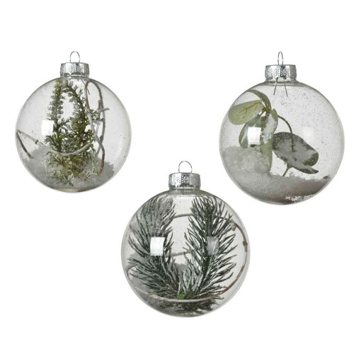 Bauble glass branches green snow