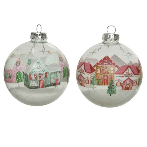 Bauble glass houses design snow