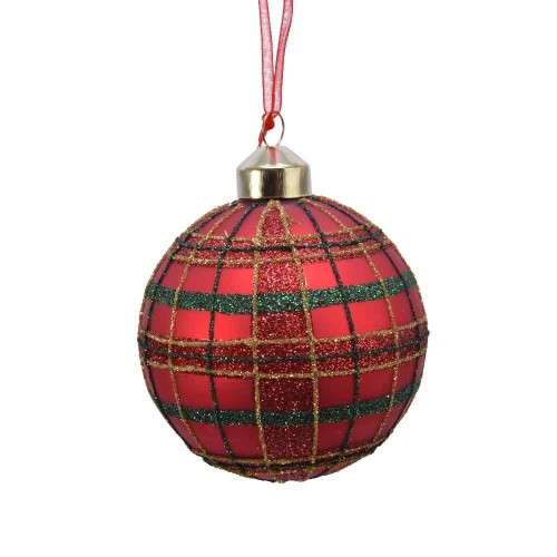 Bauble glass glitter check