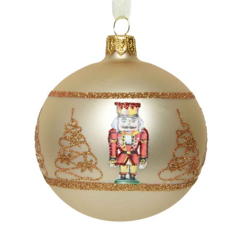 Baubles glass matt nutcracker with...