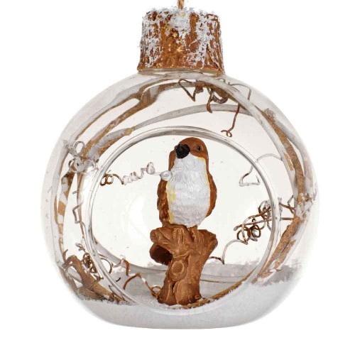 Bauble glass bird inside