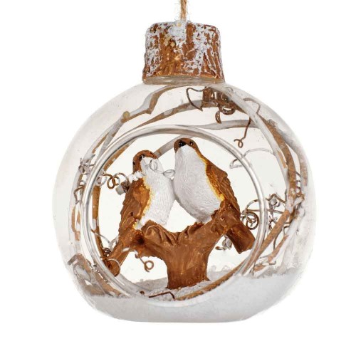Bauble glass bird inside