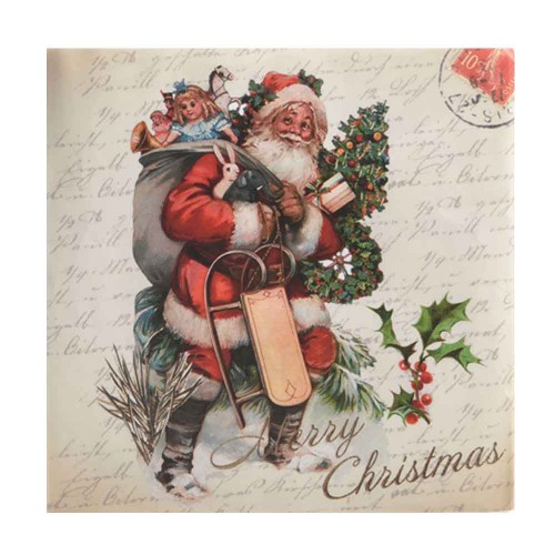 Napkin paper vintage Santa claus