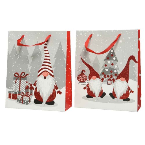 Giftbag paper rectangular red glitter...