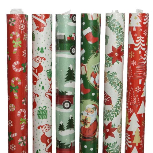 Giftwrapping paper 2x santa tree
