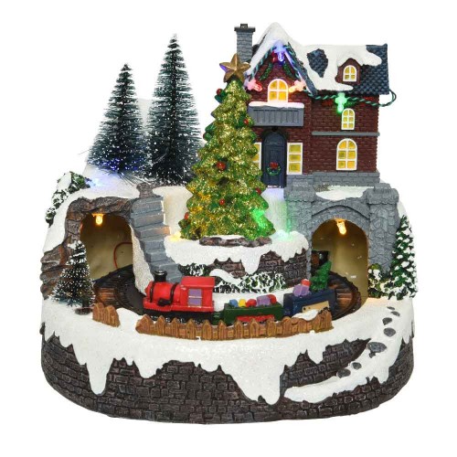 LED scenery train house