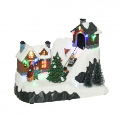 LED scenery Holiday adventure family 13x22x17cm - 18L