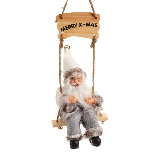 Santa felt merry x-mas white