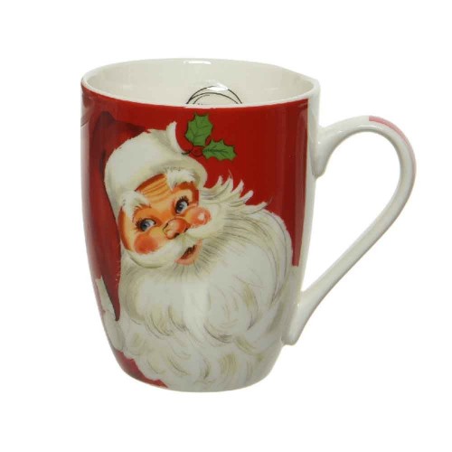 Taza porcelana Mug Santa y Muerdago