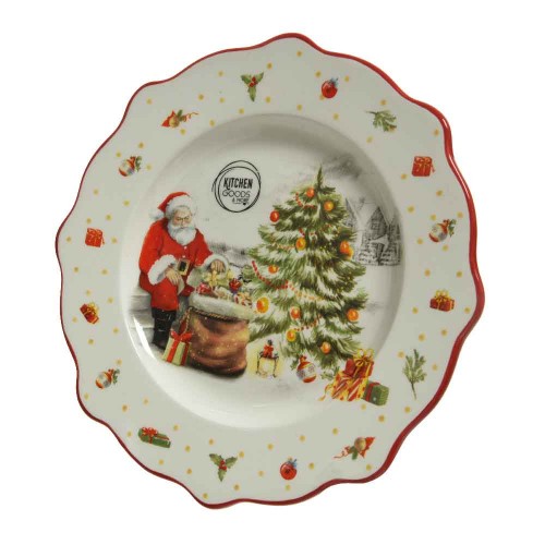 Plate dolomite Santa 26cm