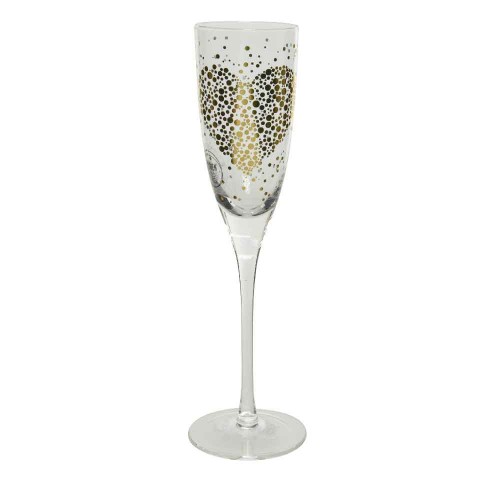 Champagne glass glass gold heart- dots