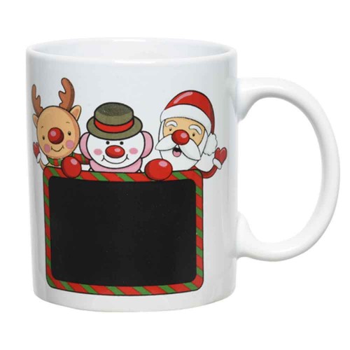 Taza blackboard santa snowman