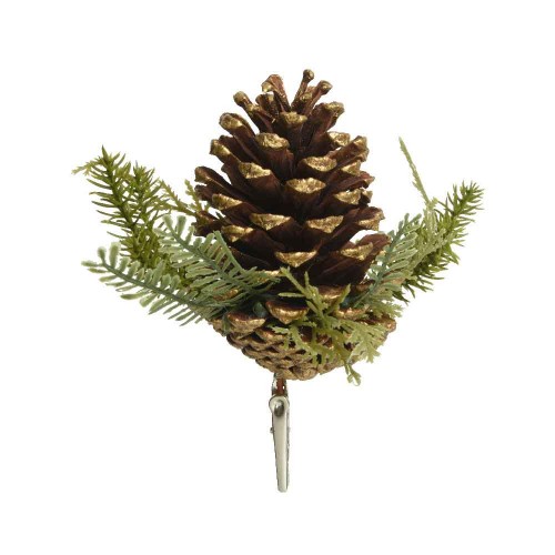 Pinecone on clip pinecone gold wash