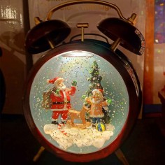 Reloj con nieve Santa