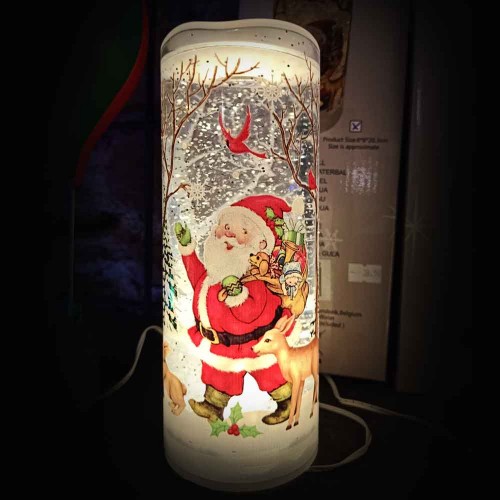 Led Water Spinning Santa Candle