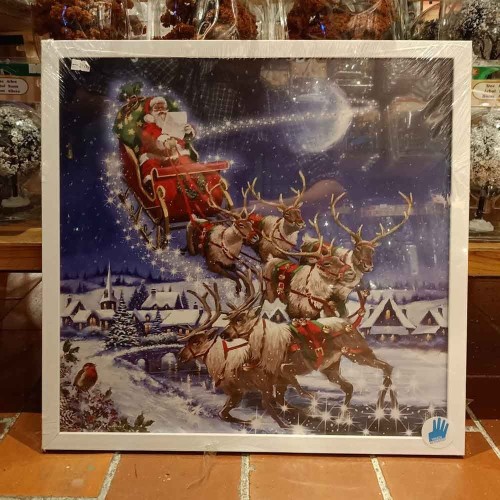 LED Canvas Santa Claus Sleigh