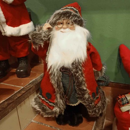 Muñeco Santa Claus mediano con abrigo