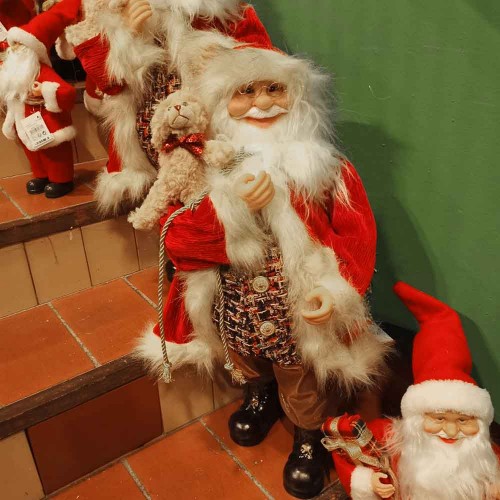 Santa Claus doll big with dog 60cm