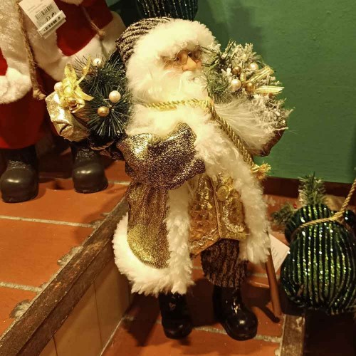 Medium Gold Santa Claus doll 45cm