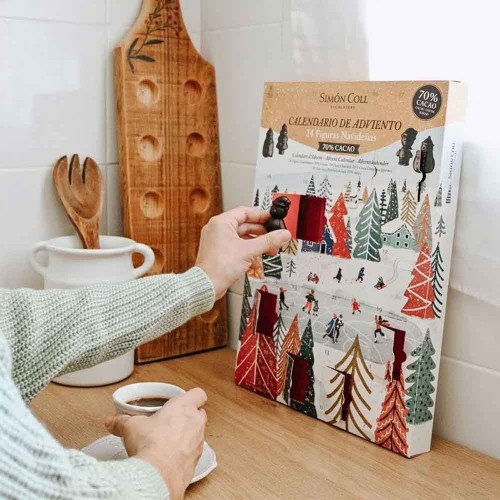 Calendario Adviento Figuras 3D Chocolate 70% 216g