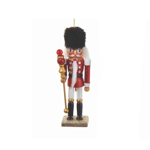 RED/WHT NUTCRCKR W/FUR HAT ORN 2A 15cm