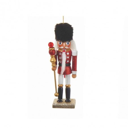 RED/WHT NUTCRCKR W/FUR HAT ORN 2A 15cm