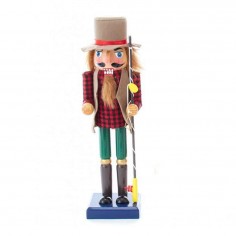 Wooden Fishing Man Nutckraker 30cm