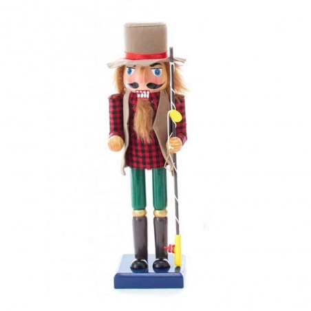 Wooden Fishing Man Nutckraker 30cm