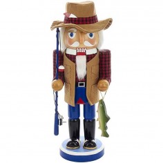 Wooden Fishing Man Nutcracker 38cm