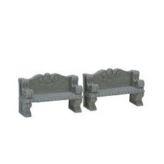 STONE BENCH, SET OF 2