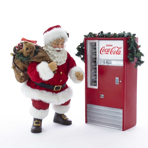 santa w/coca-cola vending machine w