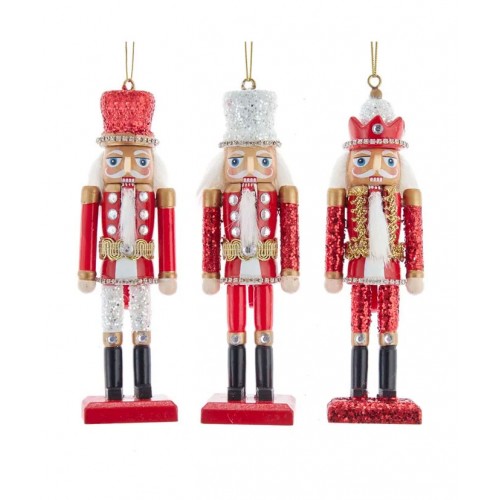 6"red & white king & soldier nutcra