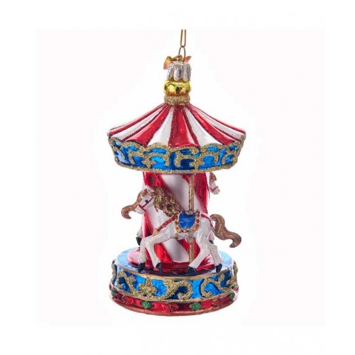 4.5"noble gems glass carousel orn.